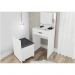 Penteadeira Compacta 1 Gaveta e Espelho PE2007 Branco/Tecido 369 - Tecno Mobili