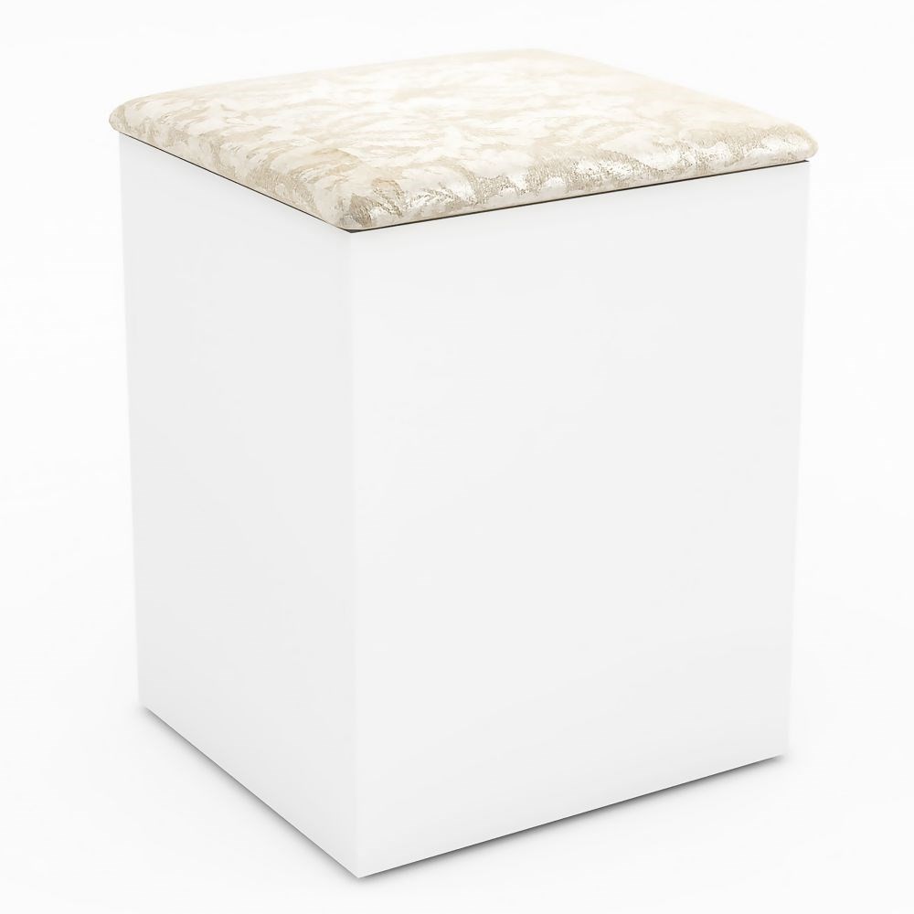 Puff Baú PU2050 Branco/Floral Pérola - Tecno Mobili