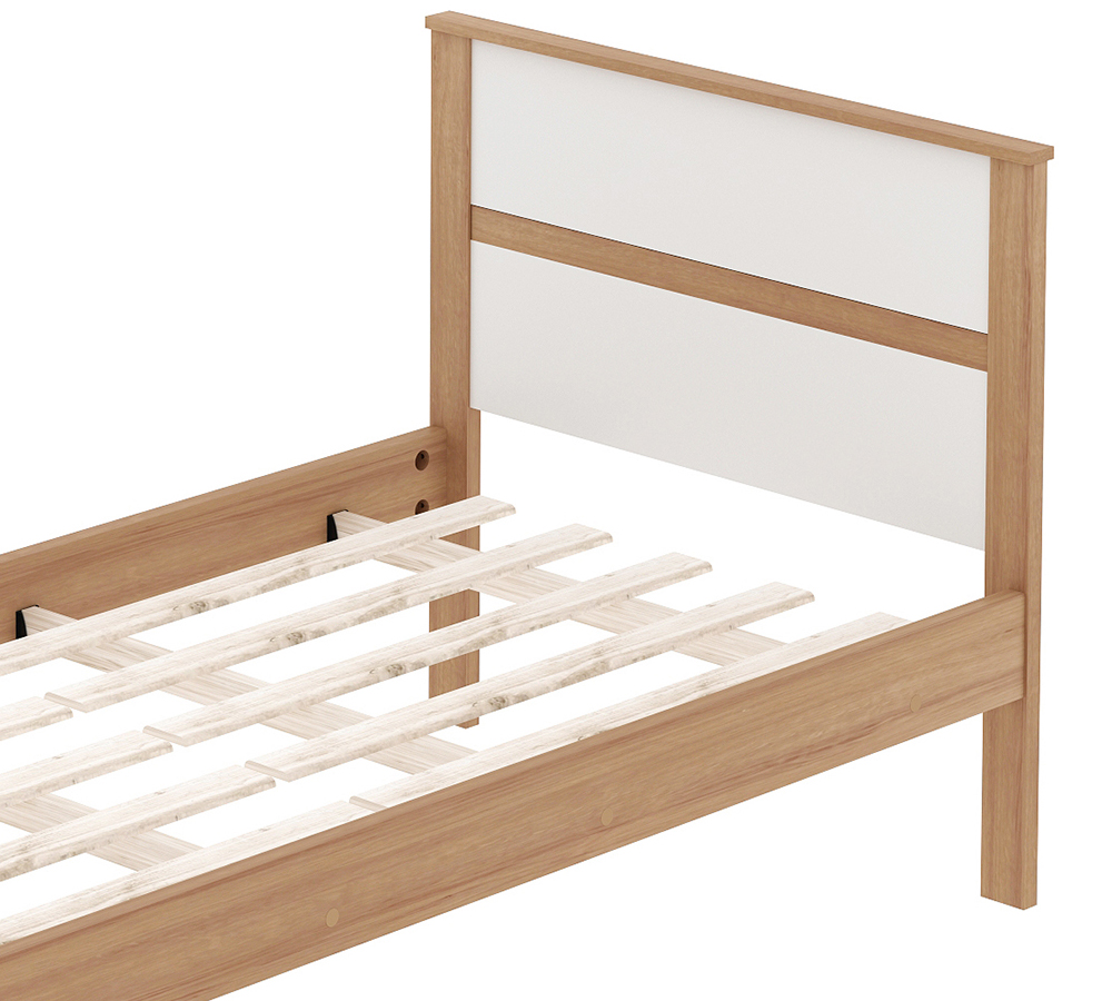 Quarto Solteiro 3 Peças CM8004 AZ1016 AZ1018 QT1 Amendoa Branco Tecno Mobili