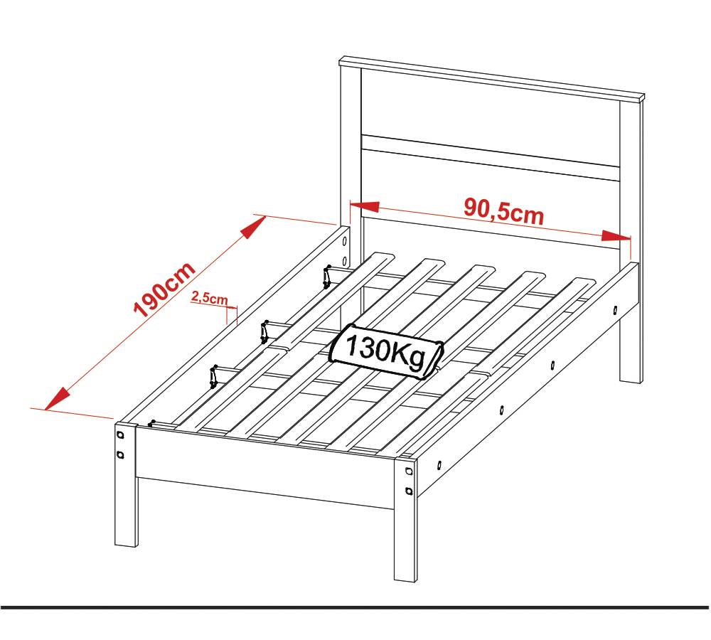 Quarto Solteiro 3 Peças CM8004 AZ1016 AZ1018 QT1 Amendoa Branco Tecno Mobili