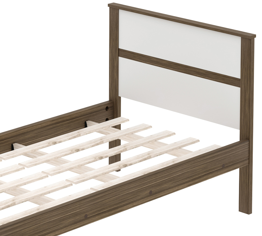 Quarto Solteiro 3 Peças CM8004 AZ1016 AZ1018 QT1 Nogal Branco Tecno Mobili