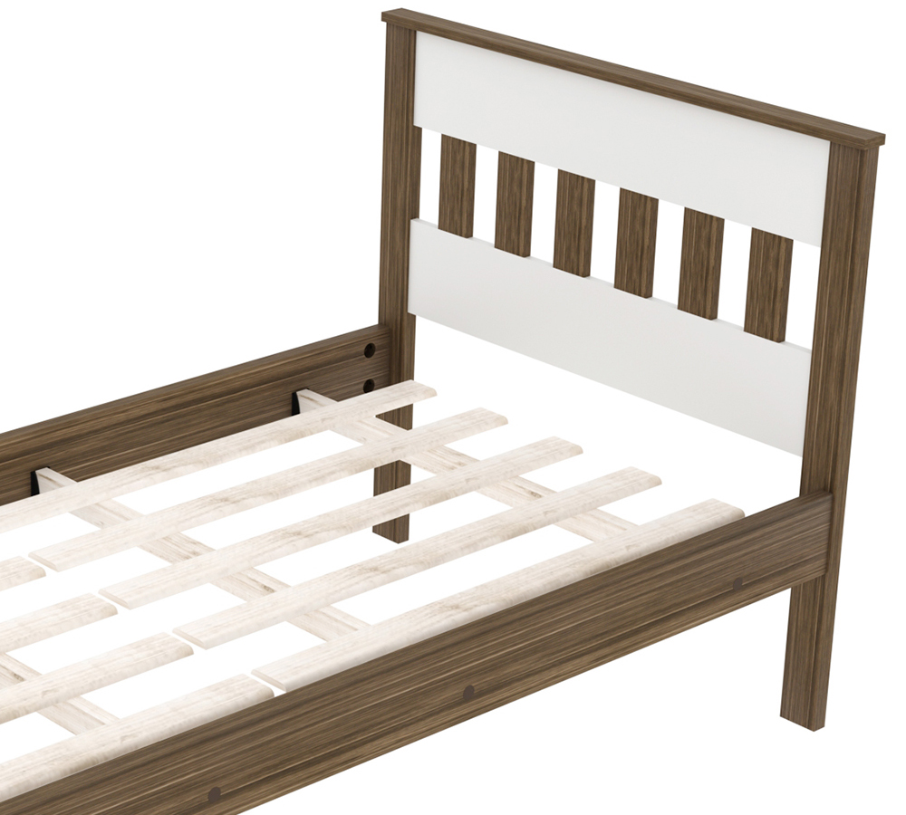 Quarto Solteiro 3 Peças CM8006 AZ1016 AZ1019 QT4 Nogal Branco Tecno Mobili