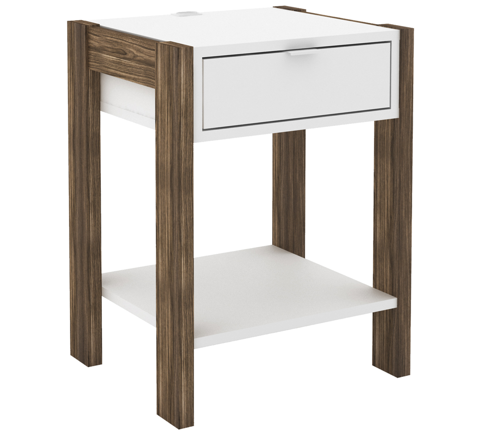 Quarto Solteiro 3 Peças CM8010 AZ1016 AZ1011 QT11 Nogal Branco Tecno Mobili
