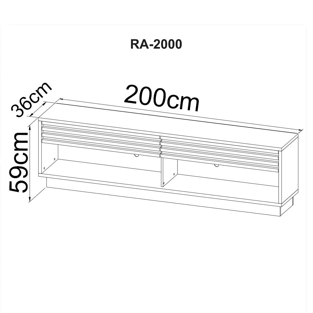 Rack 2 Gavetas Corrediças Telescopicas RA2000 Natural Tecno Mobili