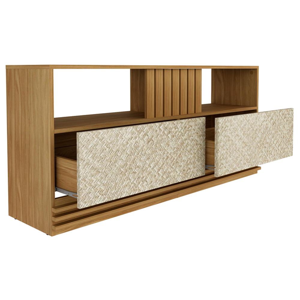 Rack 2 Gavetas Para Tv 42 Polegadas R1479 Natural Palha Tecno Mobili