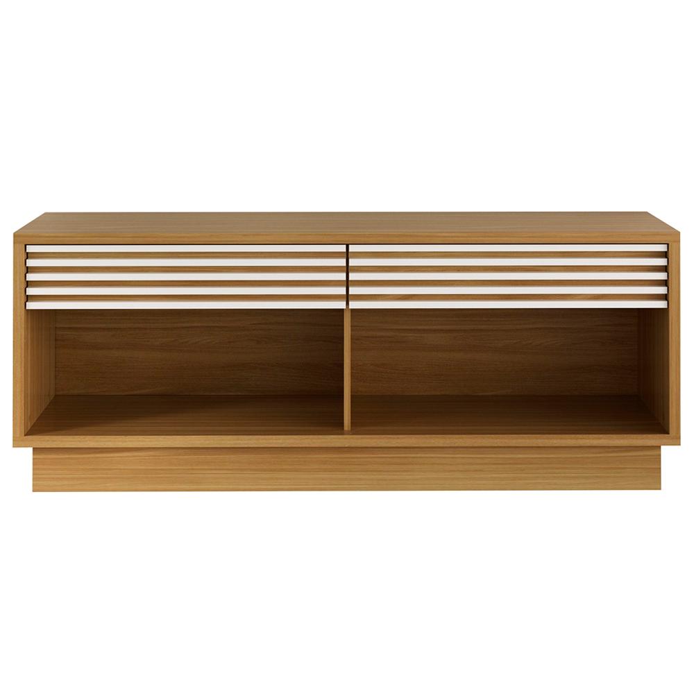 Rack 2 Gavetas Para Tv 42 Polegadas RA2003 Natural Off White Tecno Mobili