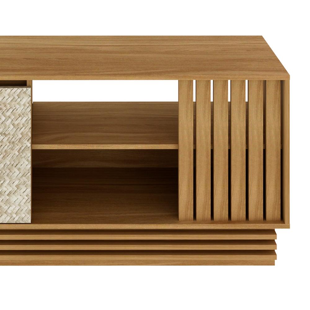 Rack 2 Portas Para Tv 64 Polegadas R1480 Natural Palha Tecno Mobili