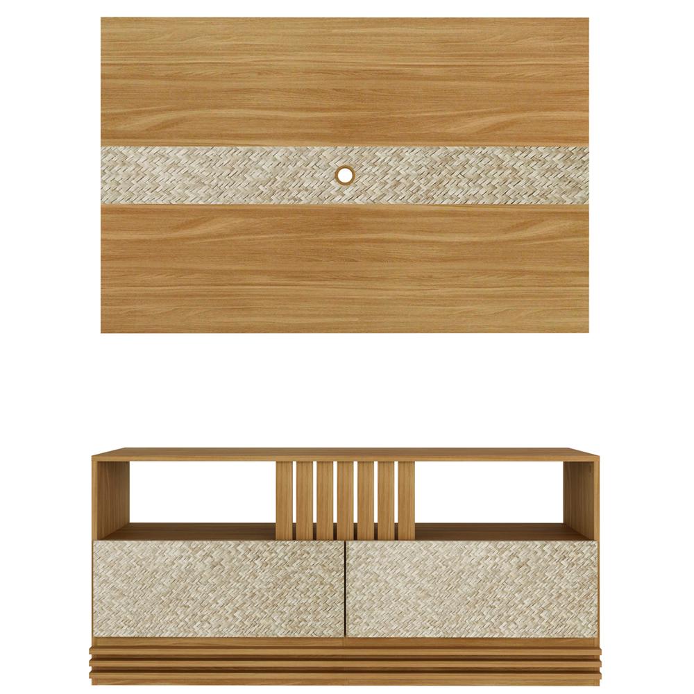 Rack E Painel Para Tv 42 Polegadas PA2913xR1479 Natural Palha Tecno Mobili