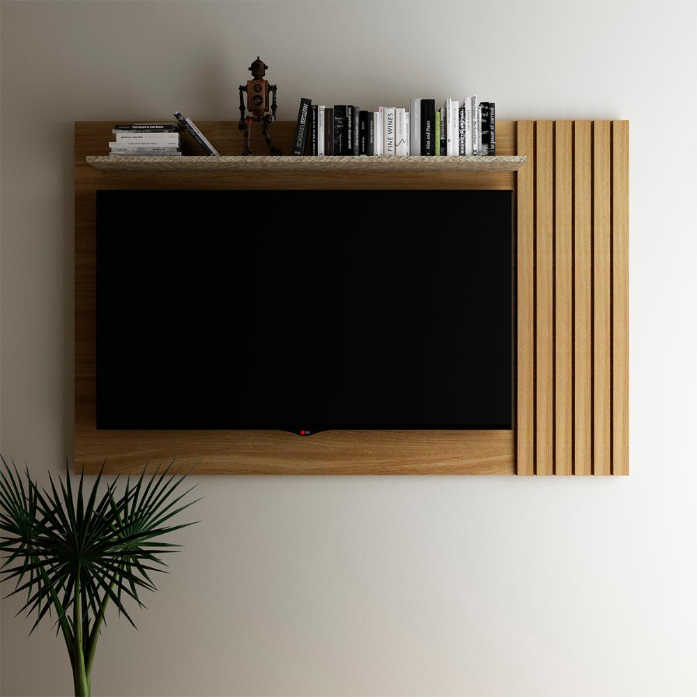 Rack E Painel Para Tv 65 Polegadas PA2914xR1480 Natural Palha Tecno Mobili