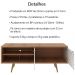 Rack Para TV 55 Pol 160 cm 2 Portas R1482 Amendoa Marmore Branco Tecno Mobili