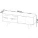 Rack Para TV 55 Pol 160 cm 2 Portas R1482 Amendoa Marmore Branco Tecno Mobili