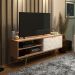 Rack Para TV 55 Pol 160 cm 2 Portas R1482 Amendoa Marmore Branco Tecno Mobili