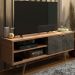Rack Para TV 55 Pol 160 cm 2 Portas R1482 Amendoa Marmore Lunar Tecno Mobili
