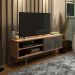 Rack Para TV 55 Pol 160 cm 2 Portas R1482 Amendoa Marmore Lunar Tecno Mobili