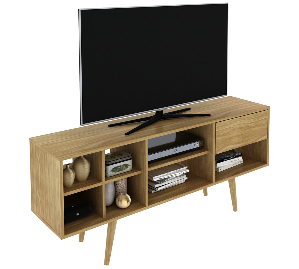 Rack Para TV 55 Polegadas 7 Nichos R1462 Natural Tecno Mobili