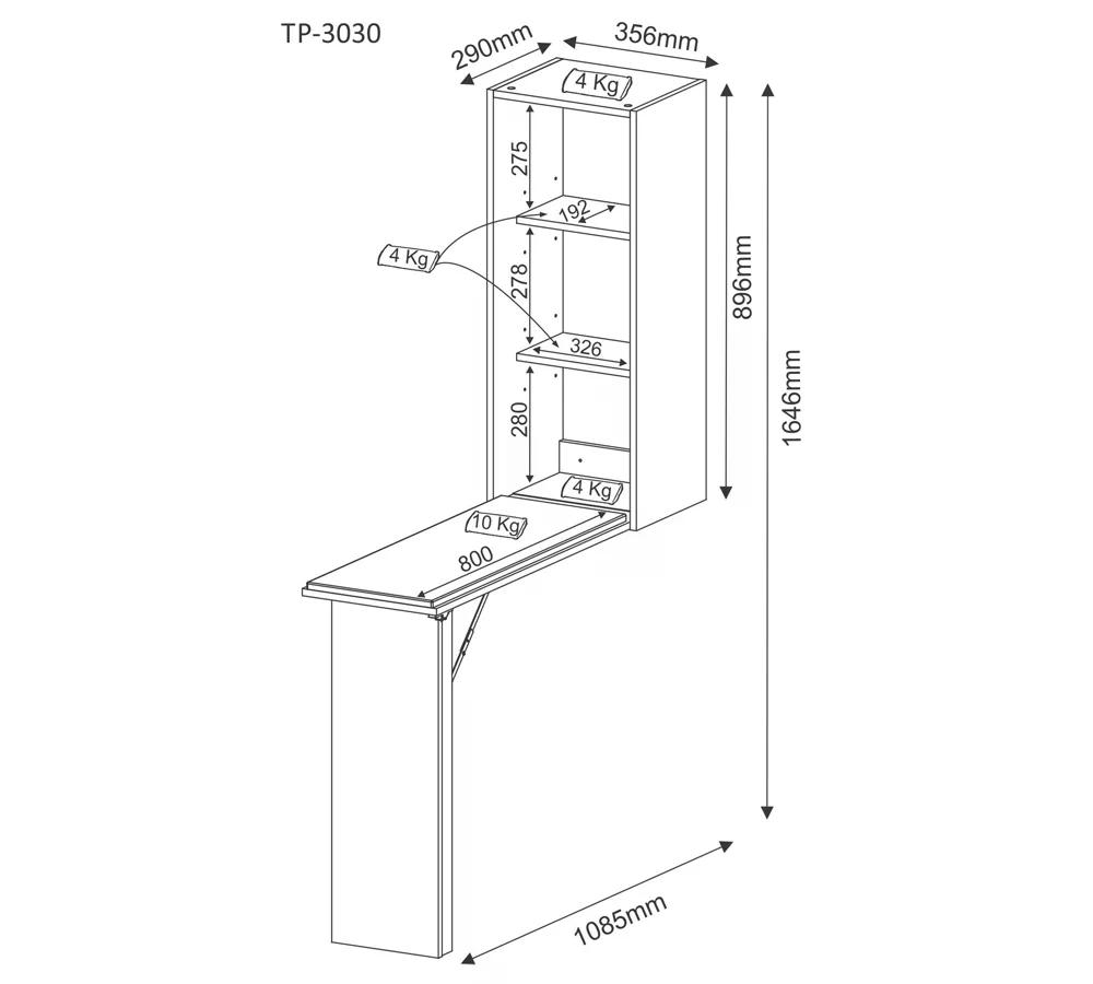 Tabua De Passar Roupa Retratil TP3030 Branco Tecno Mobili