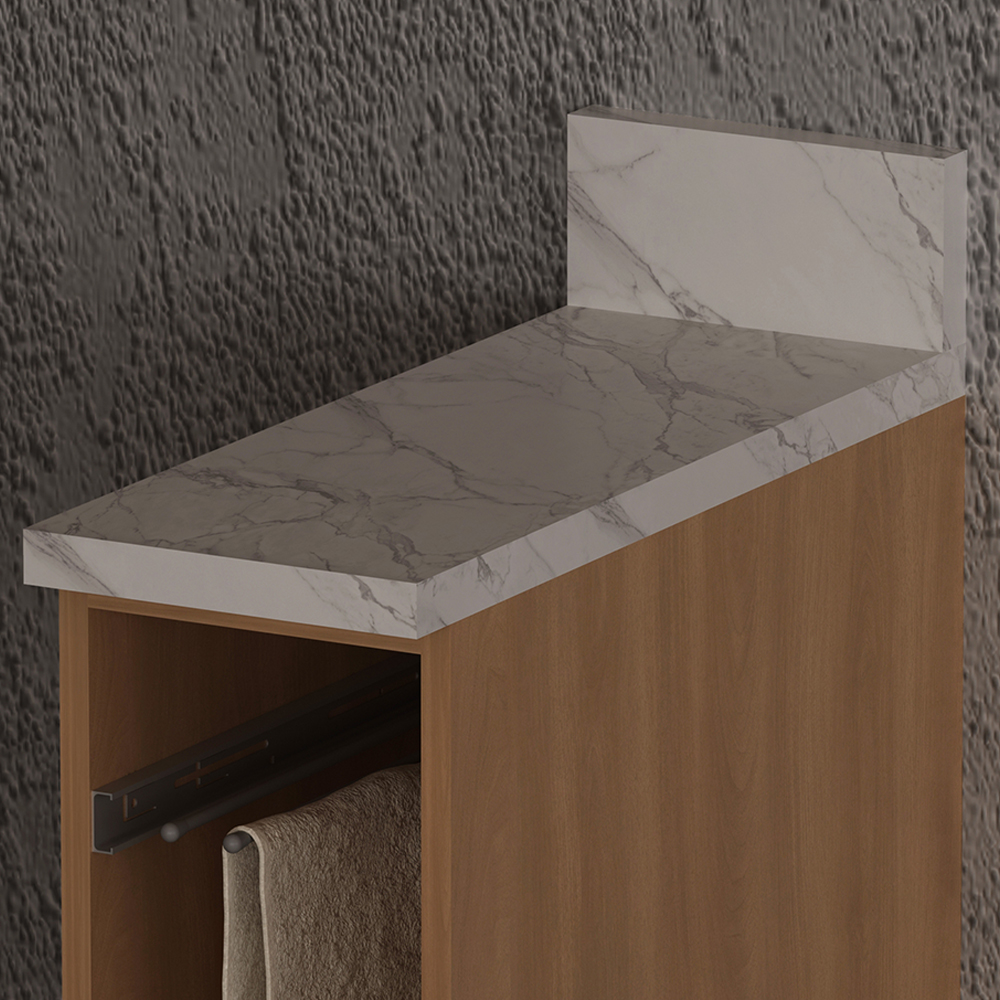 Tampo Para Balcão 20 cm CZ3124 Marmore Branco Tecno Mobili