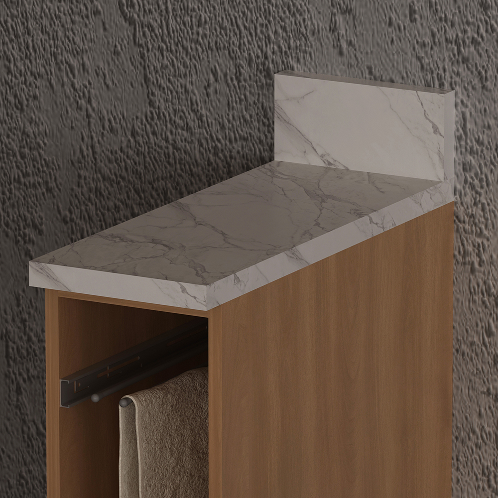 Tampo Para Balcão 20 cm CZ3124 Marmore Branco Tecno Mobili