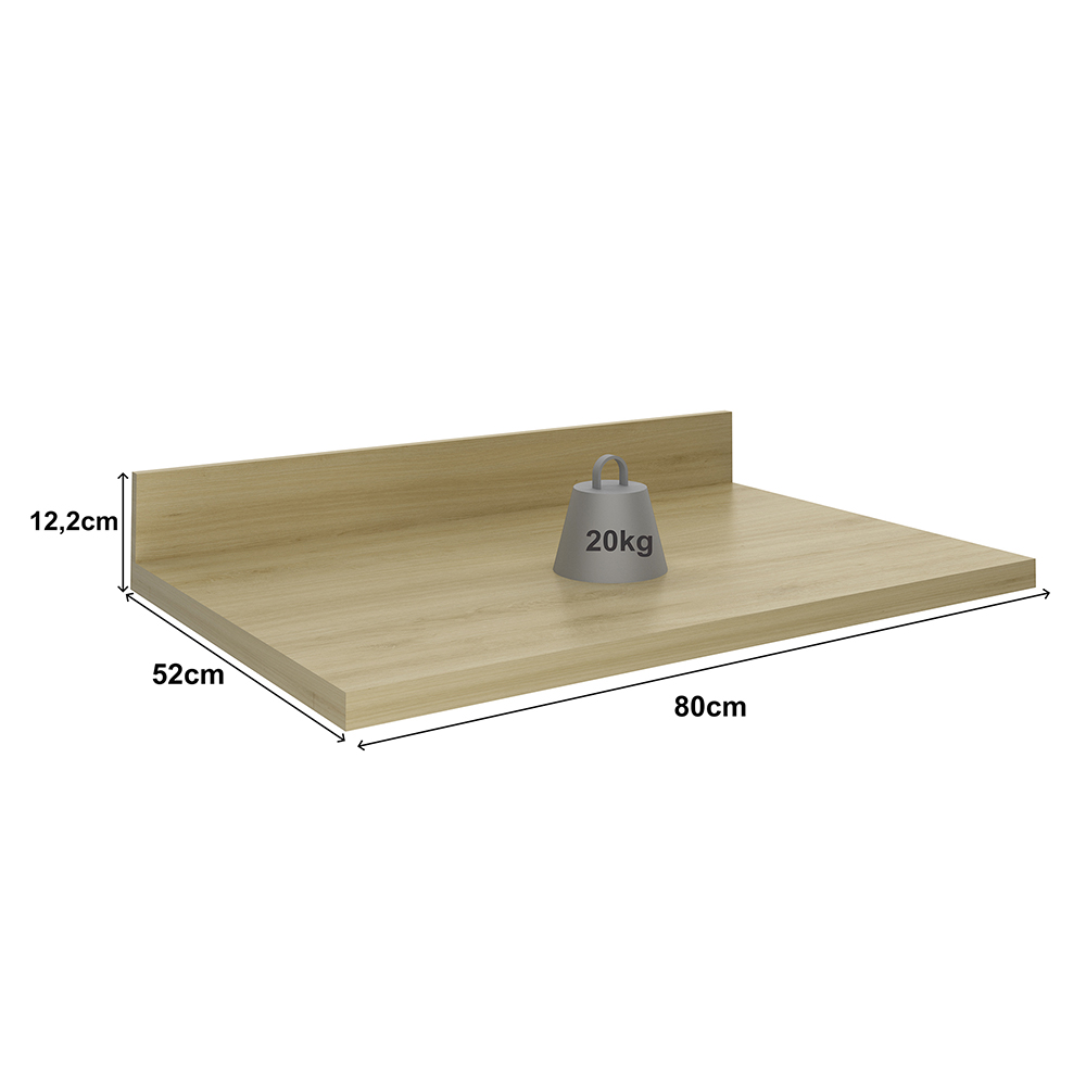 Tampo Para Balcão 80 cm CZ3327 Carvalho Tropical Tecno Mobili