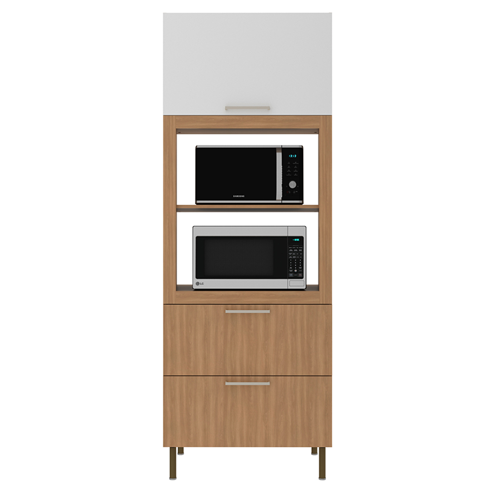 Torre Quente 1 Porta 2 Gavetas 222x80 cm CZ3142 Freijo Branco Tecno Mobili