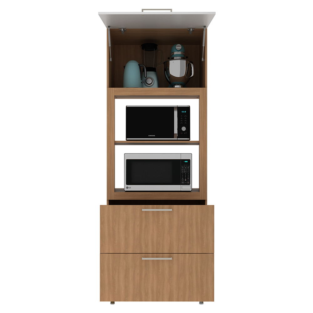 Torre Quente 1 Porta 2 Gavetas 222x80 cm CZ3142 Freijo Branco Tecno Mobili