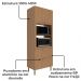 Torre Quente 1 Porta 2 Gavetas 222x80 cm CZ3142 Freijo Tecno Mobili