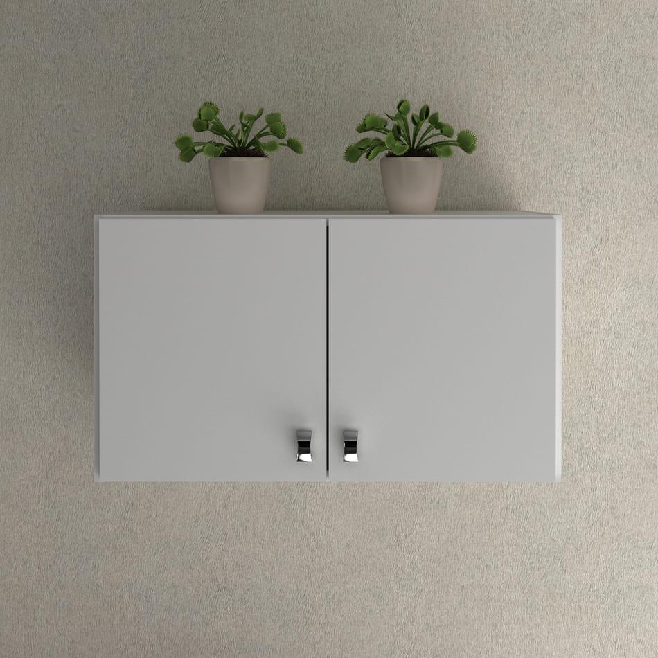 Armário Aéreo Baixo Multiuso com 2 Portas Branco