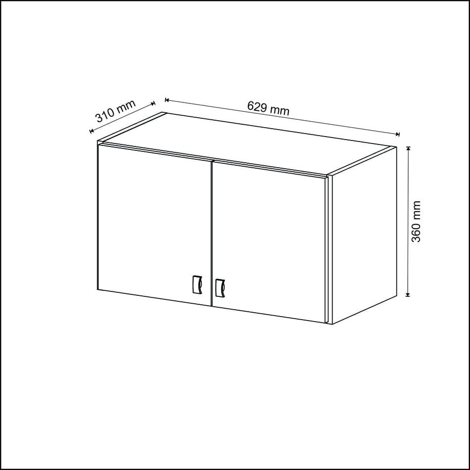 Armário Aéreo Baixo Multiuso com 2 Portas Branco
