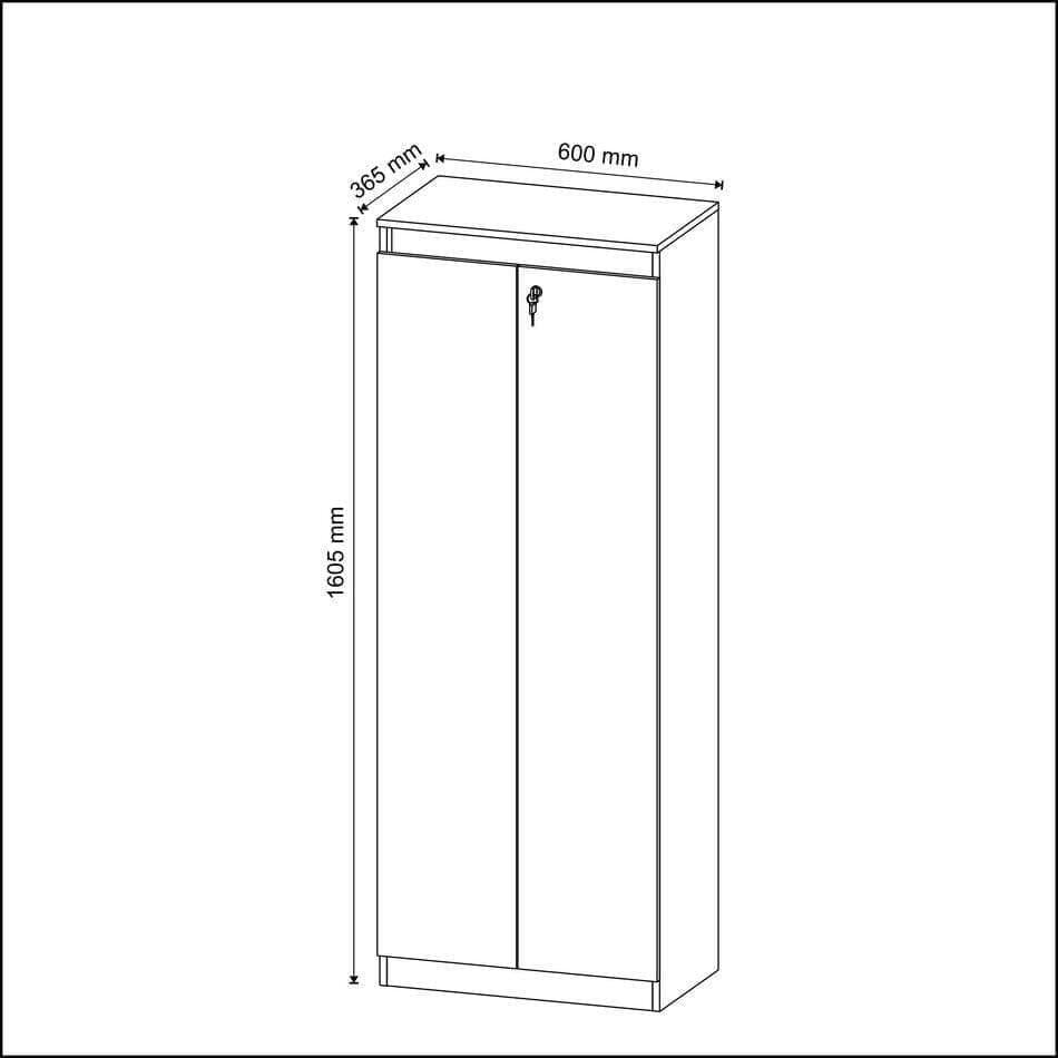 Armário Alto com 2 Portas para Escritório Nogal
