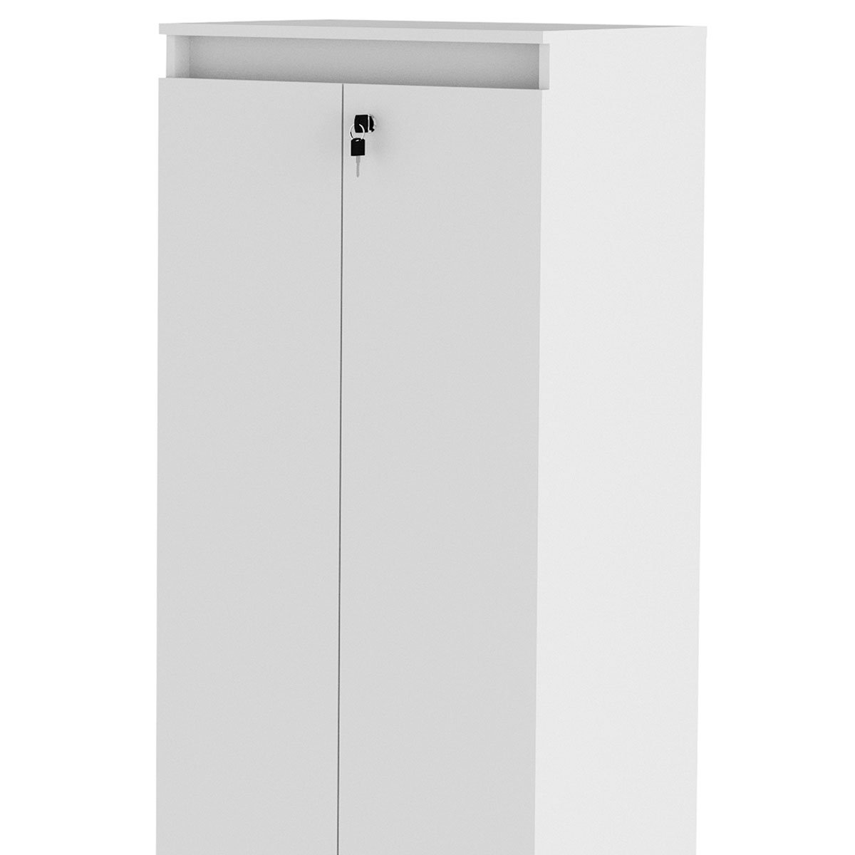 Armário Alto para Escritório 2 portas com Chave Branco