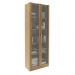 Armário Amêndoa Escritório 59,8x31,5x171,5cm Portas Vidro e Prateleiras ME4115 Tecnomobili