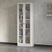Armário Branco Escritório 60x31,5x171,5cm Portas Vidro Prateleiras ME4115 Tecnomobili