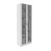 Armário Branco Escritório 60x31,5x171,5cm Portas Vidro Prateleiras ME4115 Tecnomobili