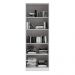 Armário Branco Escritório 60x31,5x171,5cm Portas Vidro Prateleiras ME4115 Tecnomobili