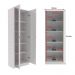 Armário Branco Escritório 60x31,5x171,5cm Portas Vidro Prateleiras ME4115 Tecnomobili