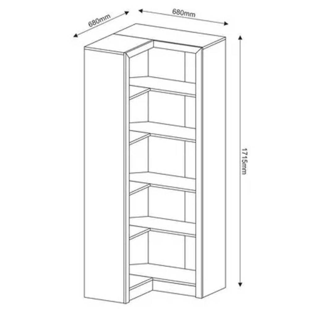 Armário Estante Cantoneira Aberta 5 Prateleiras 68x171,5cm Branca ME4132 Tecnomobili