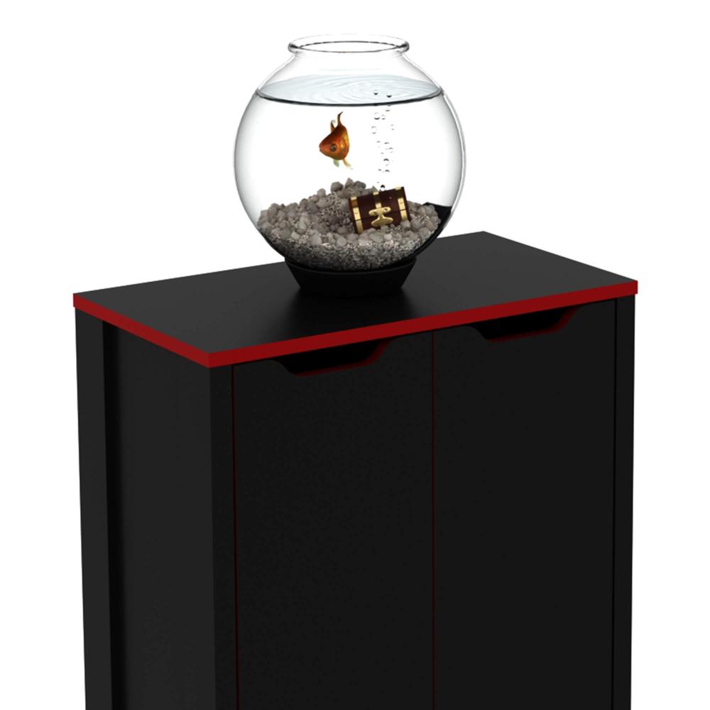 Armário Gamer com 2 Portas ME4164 Preto/Vermelho Tecnomobili
