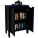 Armário Gamer para Escritório Multiuso Baixo 2 Portas Preto/Azul
