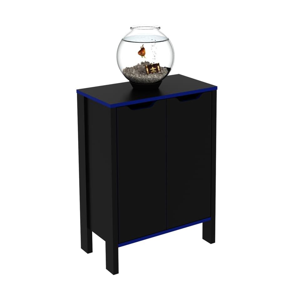Armario Baixo Multiuso 2 Portas Preto/Azul