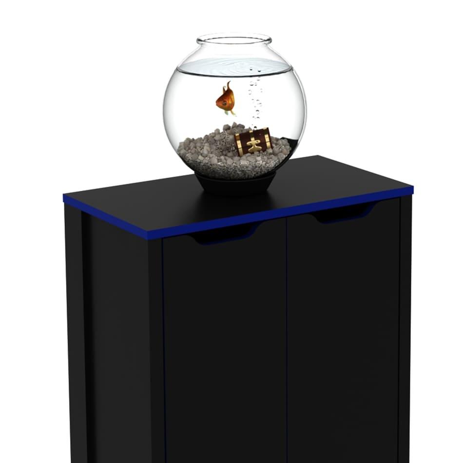 Armario Baixo Multiuso 2 Portas Preto/Azul