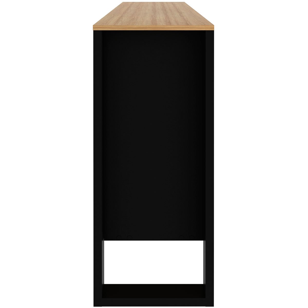 Balcão Armário para Escritório 3 Portas em MDP Amêndoa/Preto