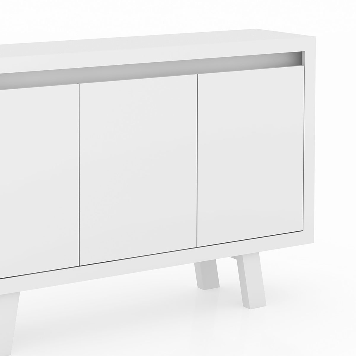 Balcão Armário para Escritório 3 Portas em MDP Branco