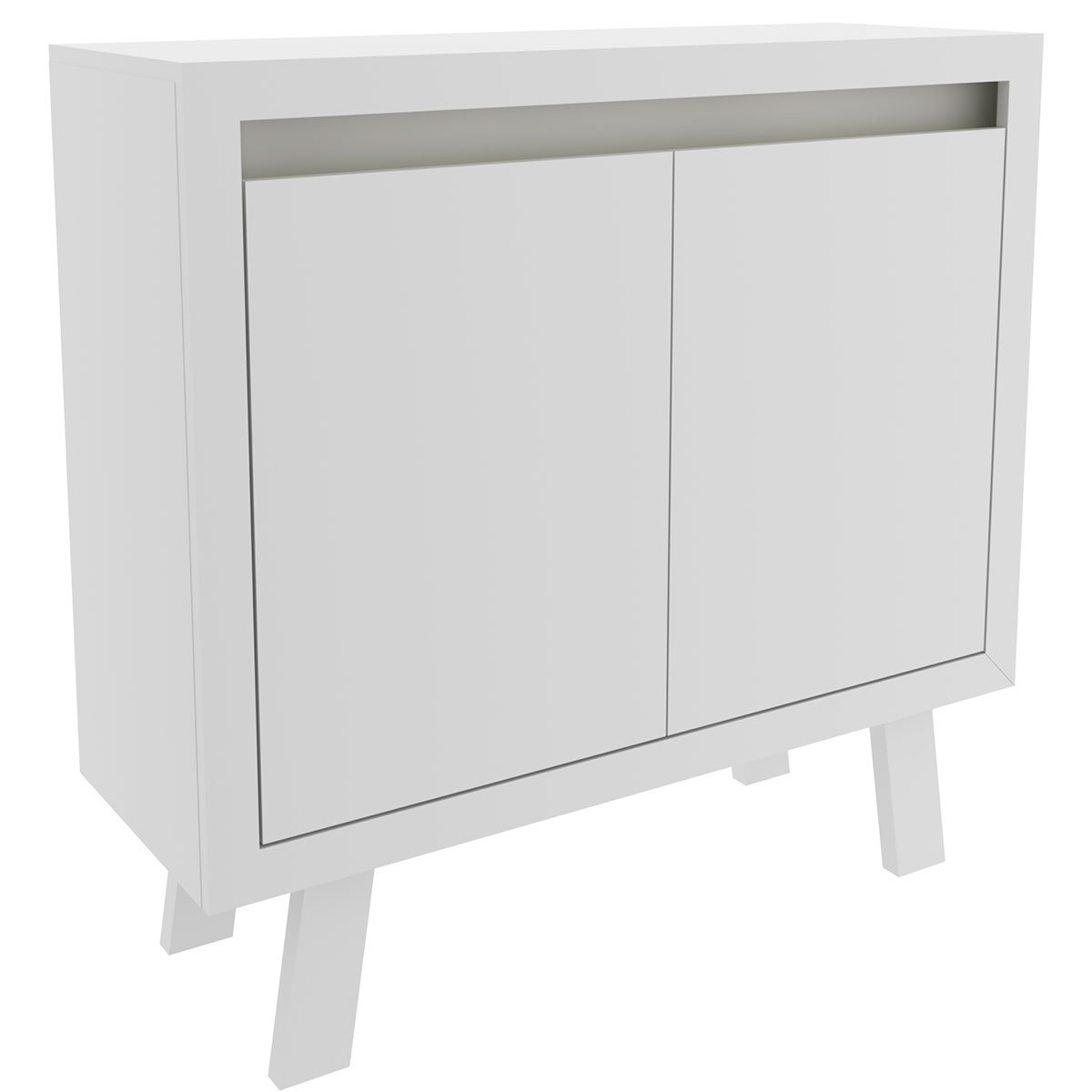 Balcão Armário para Escritório com 2 portas e 1 Prateleira Branco