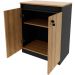 Balcão para Escritório 2 Portas com Chave Pequeno Amêndoa/Preto