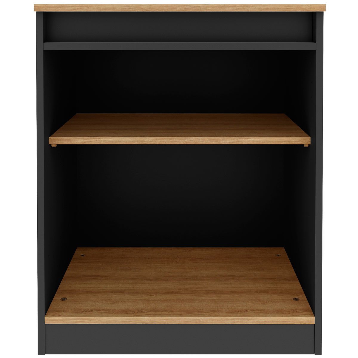 Balcão para Escritório 2 Portas com Chave Pequeno Amêndoa/Preto