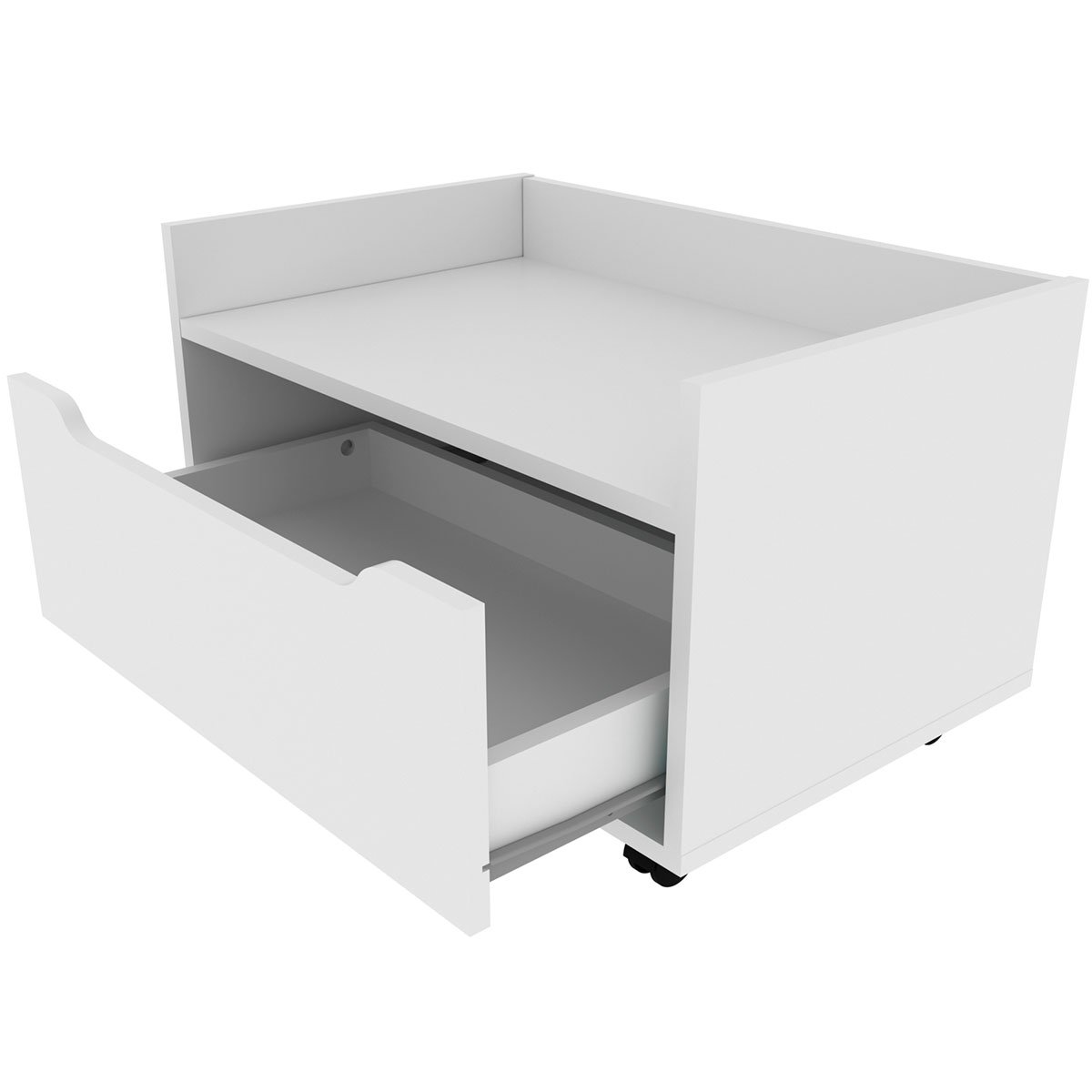 Balcão para Gabinete de Banheiro 1 Gaveta com Rodízio Branco
