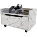 Balcão para Gabinete de Banheiro 1 Gaveta com Rodízio Mármore Branco