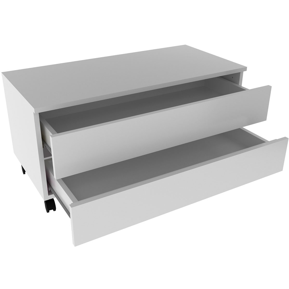 Balcão para Gabinete de Banheiro 2 Gavetas com Rodízios Branco