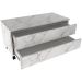 Balcão para Gabinete de Banheiro 2 Gavetas com Rodízios Mármore Branco