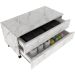 Balcão para Gabinete de Banheiro 2 Gavetas com Rodízios Mármore Branco